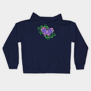 Decorative Blue Butterfly Silhouette Art Kids Hoodie